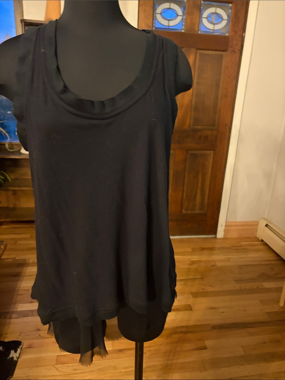 Elizabeth and James Women's Black Layered Scoop Neck Tank Top